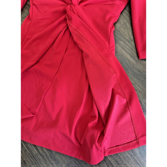 julia jordan Women's Puffed-Shoulder Twist-Front Scuba Crepe Dress Red Size 12 - Picture 8 of 10